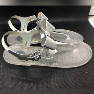 BCBGeneration Beena 2 Silver Glitter Jelly Sandal Size 8